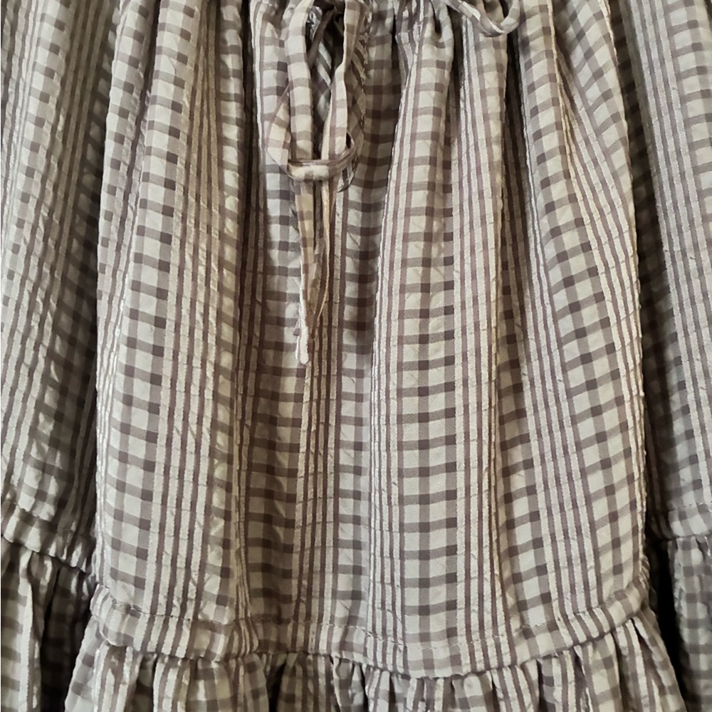 Madewell Lavender Gingham Dress - Picture 2 of 4